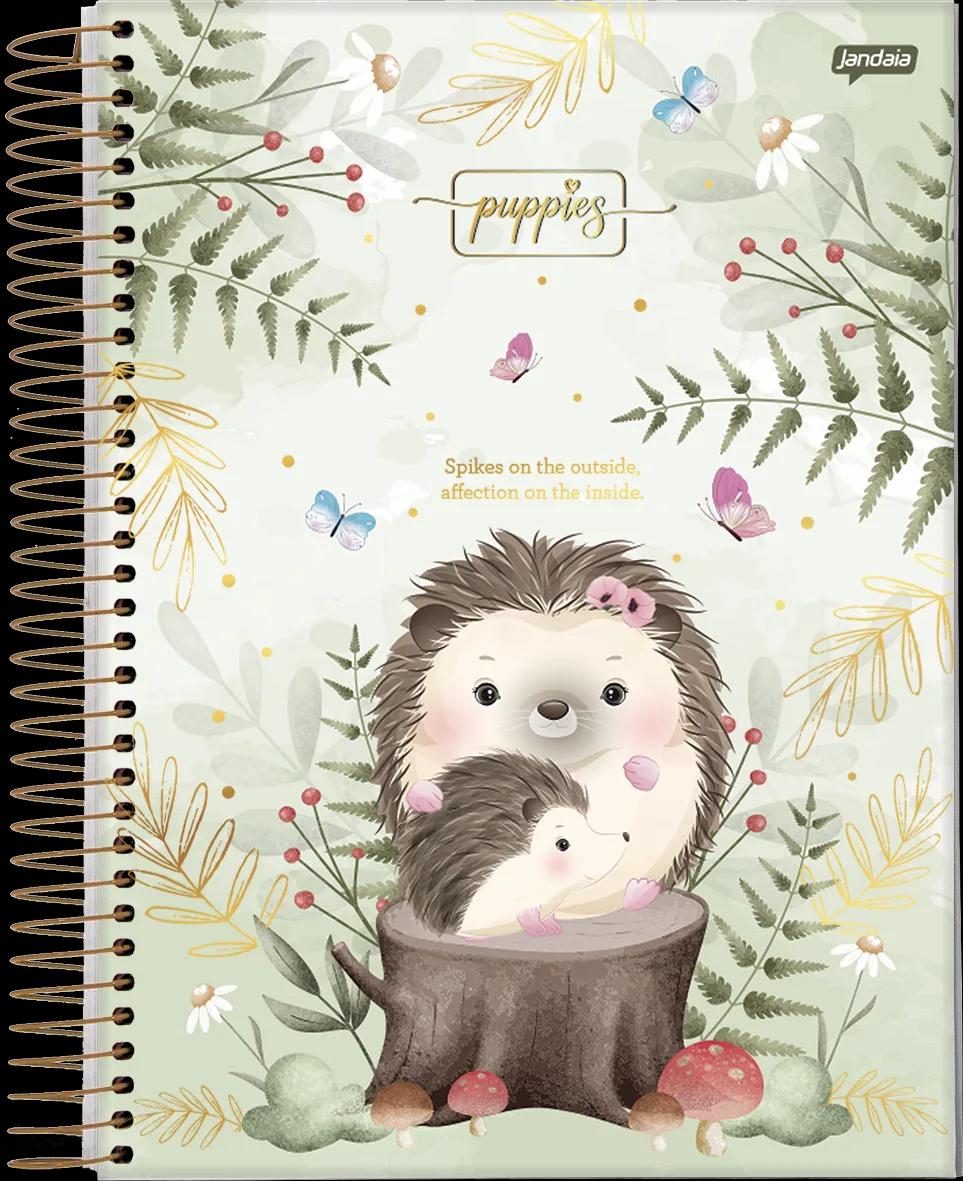 CADERNO ESPIRAL UNIVERSITÁRIO CAPA DURA 01 MATÉRIA 80 FOLHAS - PUPPIES