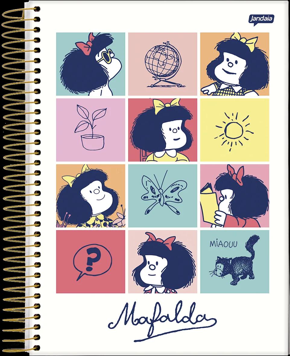 CADERNO ESPIRAL UNIVERSITÁRIO CAPA DURA 01 MATÉRIA 80 FOLHAS - MAFALDA