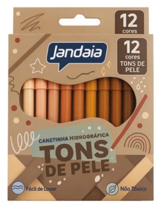 CANETA HIDROGRAFICA 12 CORES TONS DE PELE - JANDAIA