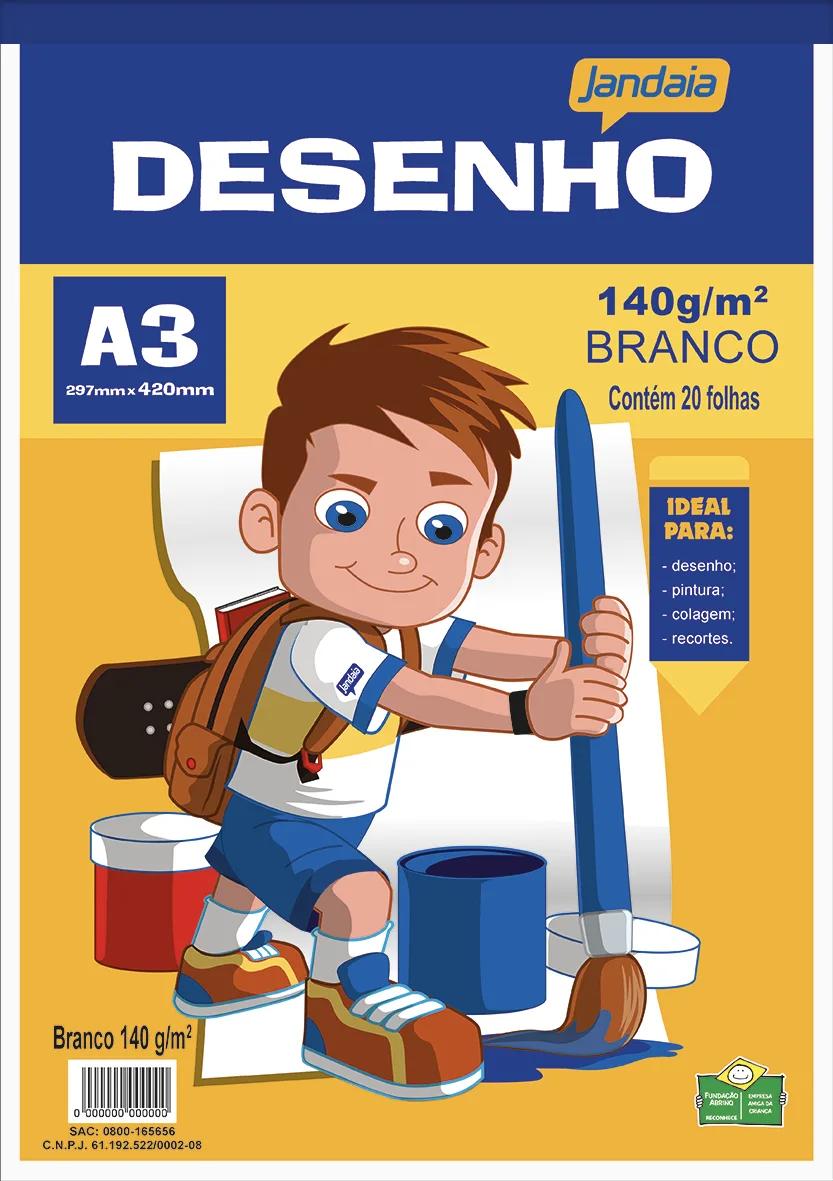 FOLHAS A3 DESENHO ESCOLAR BRANCO 297X420MM 20FLS - BASIC ART