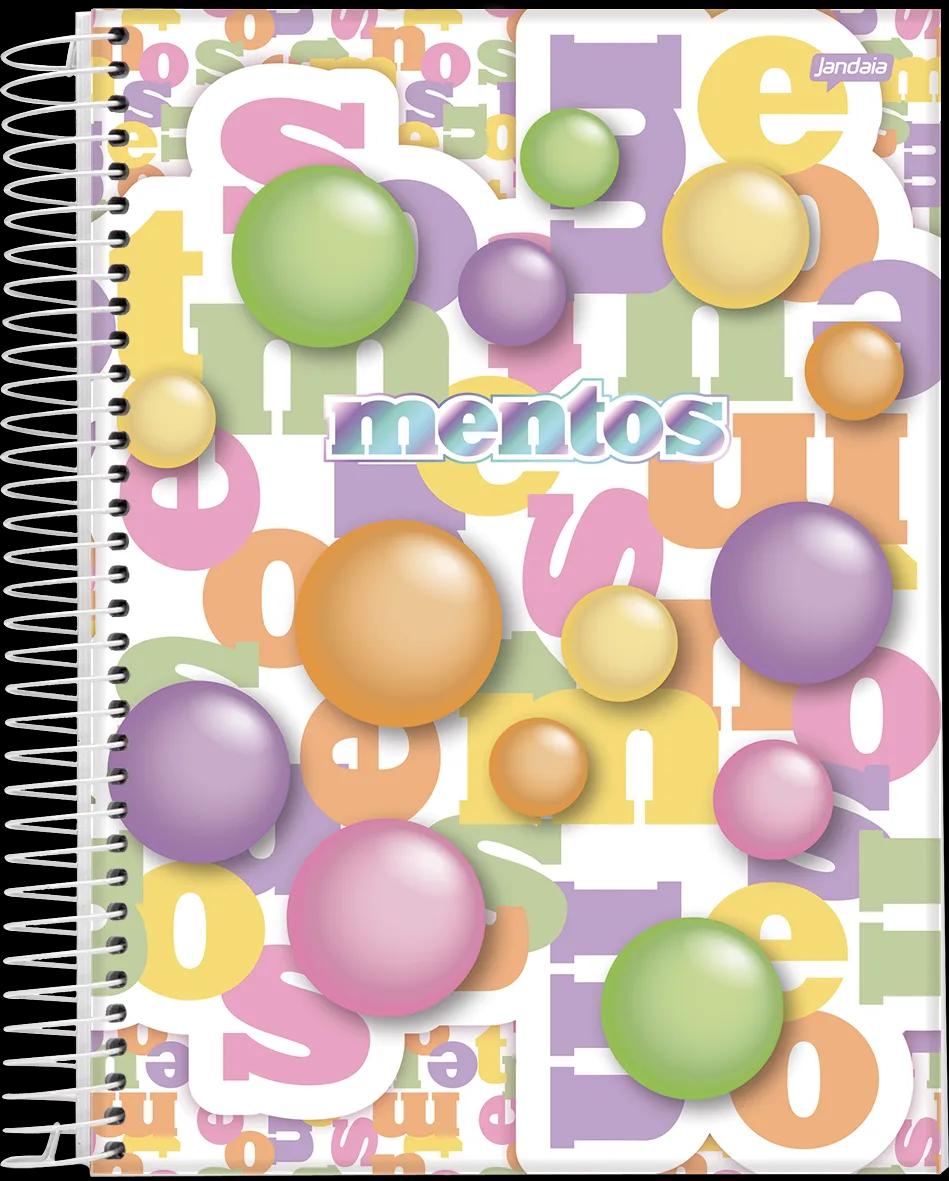 CADERNO ESPIRAL CAPA DURA 1/4 80 FOLHAS - MENTOS — miniatura 3