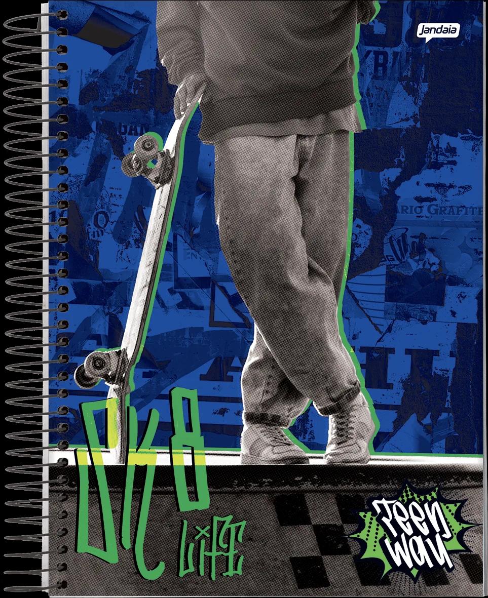 CADERNO ESPIRAL 1/4 CAPA DURA 200 FOLHAS - TEEN WAY — miniatura 3