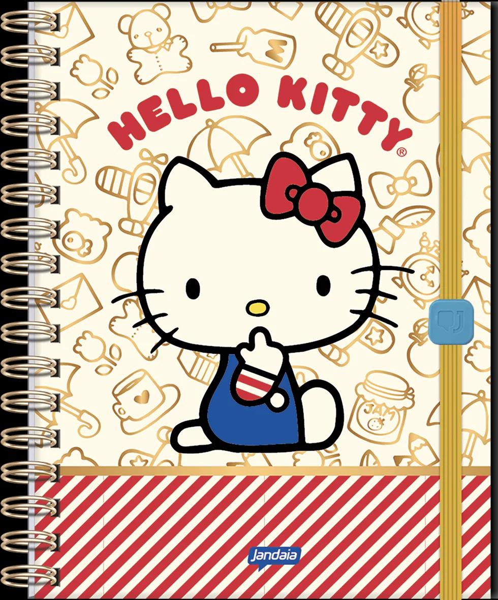 CADERNO GARRA 175X242MM COLLEGE 1X1 NEO 80FLS - HELLO KITTY