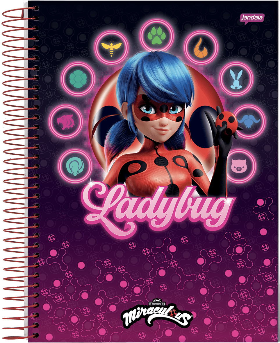 CADERNO ESPIRAL UNIVERSITÁRIO CAPA DURA 01 MATÉRIA 80 FOLHAS - MIRACULOUS — miniatura 2