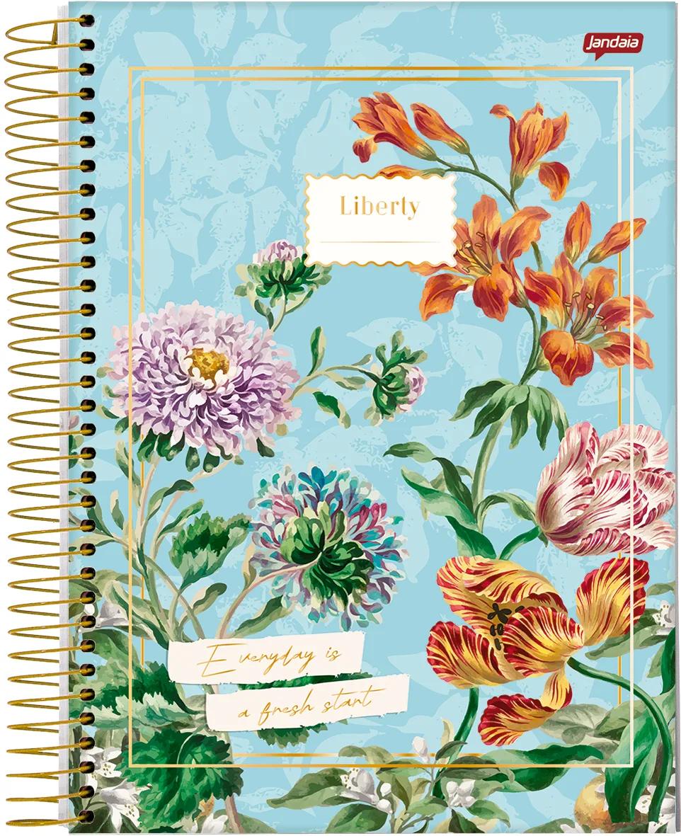 CADERNO ESPIRAL CAPA DURA 1/4 80 FOLHAS - LIBERTY