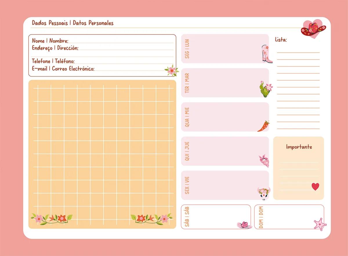 CADERNO ESPIRAL CAPA DURA 80 FOLHAS CARTOGRAFIA - PINK RODEO — miniatura 3