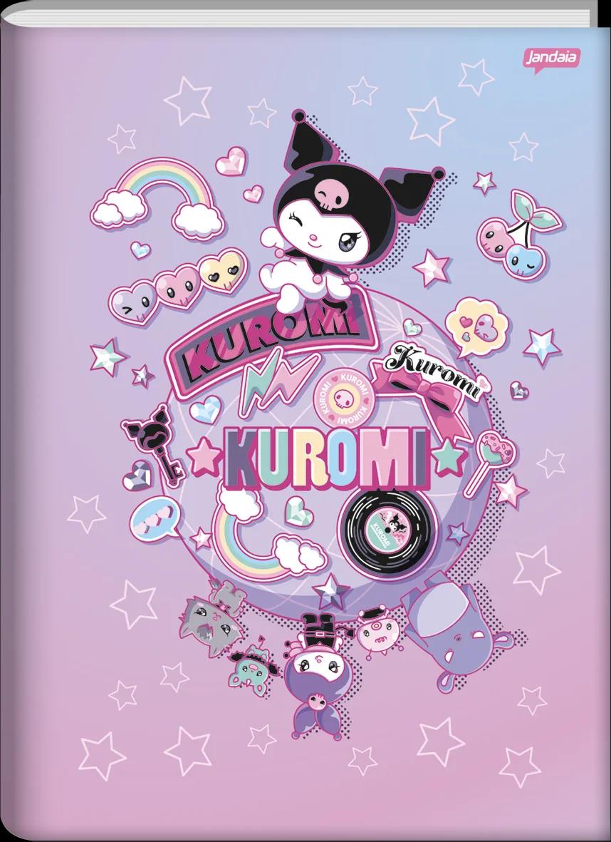 CADERNO BROCHURA CAPA DURA 1/4 80 FOLHAS - KUROMI