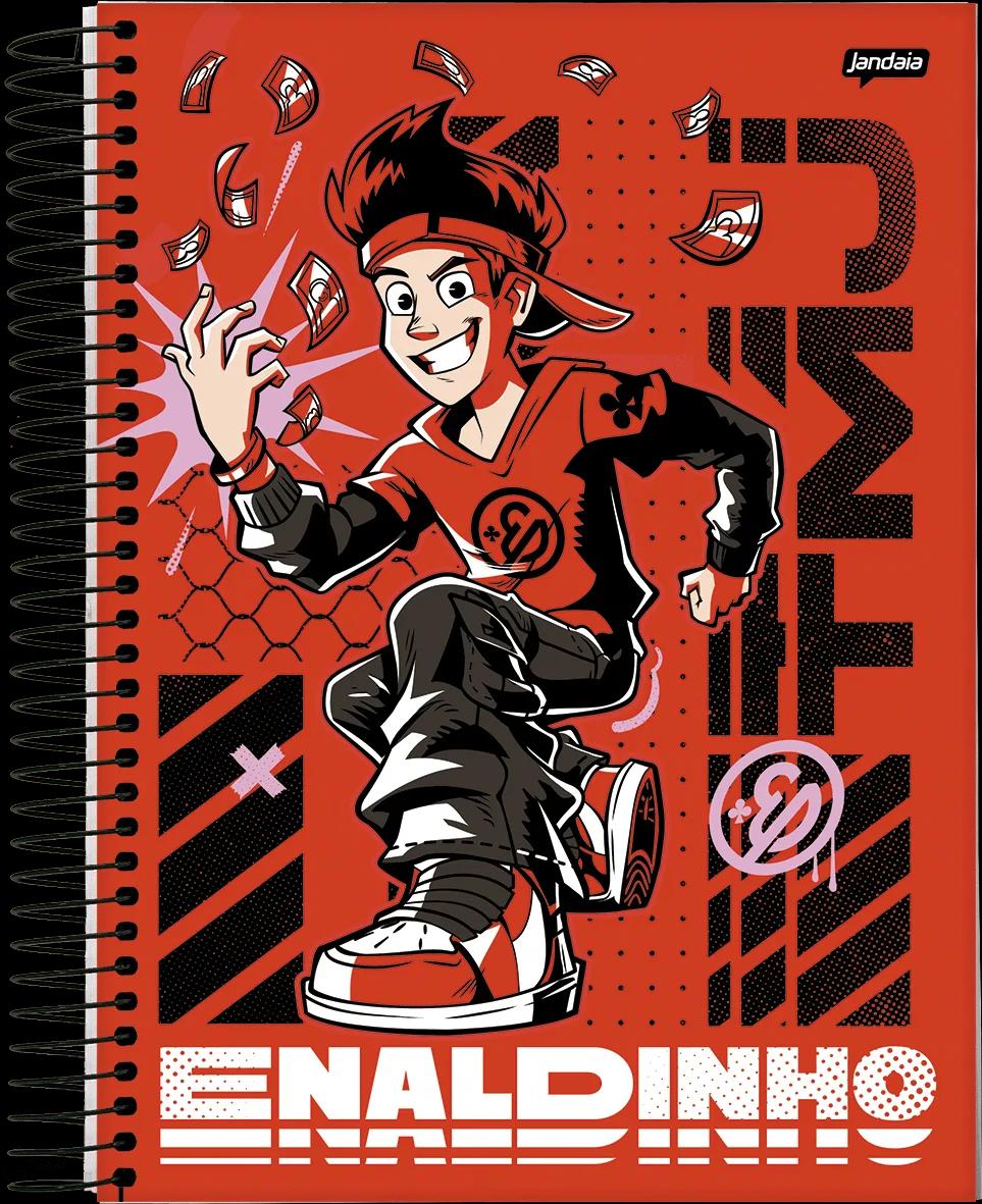 CADERNO ESPIRAL CAPA DURA 1/4 80 FOLHAS - ENALDINHO