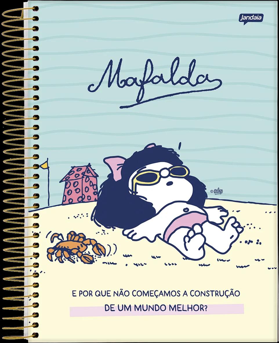CADERNO ESPIRAL UNIVERSITÁRIO CAPA DURA 10 MATÉRIAS 160 FOLHAS - MAFALDA