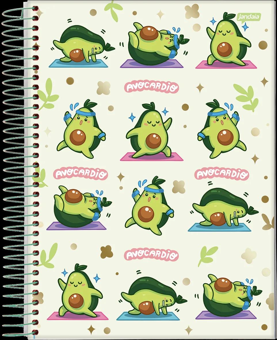 CADERNO ESPIRAL UNIVERSITÁRIO CAPA DURA 15 MATÉRIAS 160 FOLHAS - AVOCADO