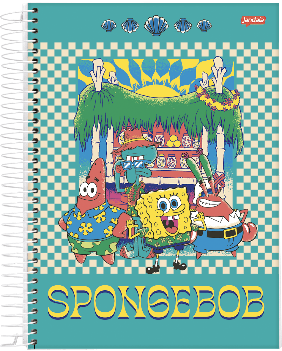 CADERNO ESPIRAL UNIVERSITÁRIO CAPA DURA 01 MATÉRIA 80 FOLHAS - BOB ESPONJA — miniatura 4