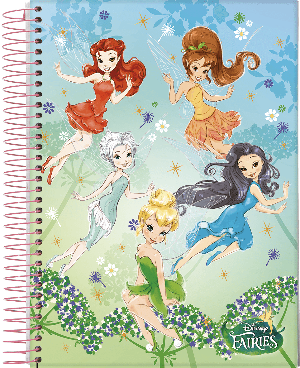 CADERNO ESPIRAL UNIVERSITÁRIO CAPA DURA 10 MATÉRIAS 160 FOLHAS - FADAS DISNEY — miniatura 3