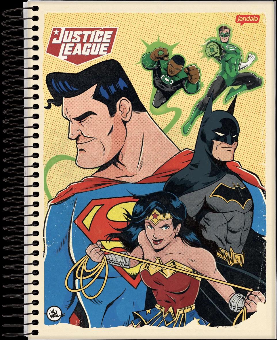 CADERNO ESPIRAL UNIVERSITÁRIO CAPA DURA 01 MATÉRIA 80 FOLHAS - LIGA DA JUSTIÇA — miniatura 2