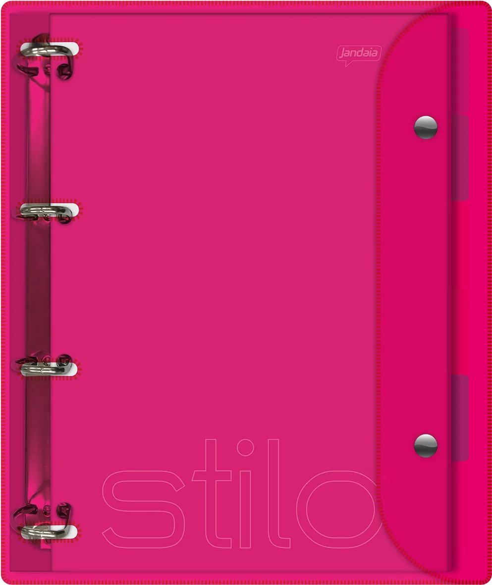 CADERNO ESPIRAL UNIVERSITÁRIO CAPA DURA 200 FOLHAS ARGOLADO ROSA - STILO NEON