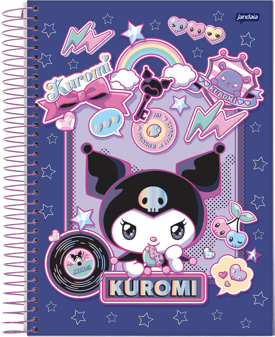 CADERNO ESPIRAL UNIVERSITÁRIO CAPA DURA 10 MATÉRIAS 160 FOLHAS - KUROMI — miniatura 4