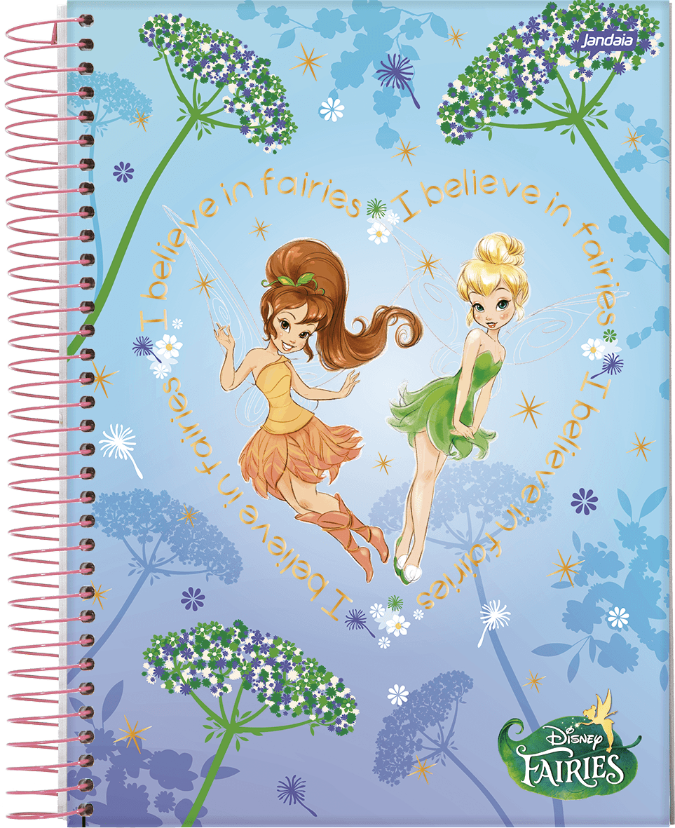 CADERNO ESPIRAL UNIVERSITÁRIO CAPA DURA 01 MATÉRIA 80 FOLHAS - FADAS DISNEY — miniatura 4
