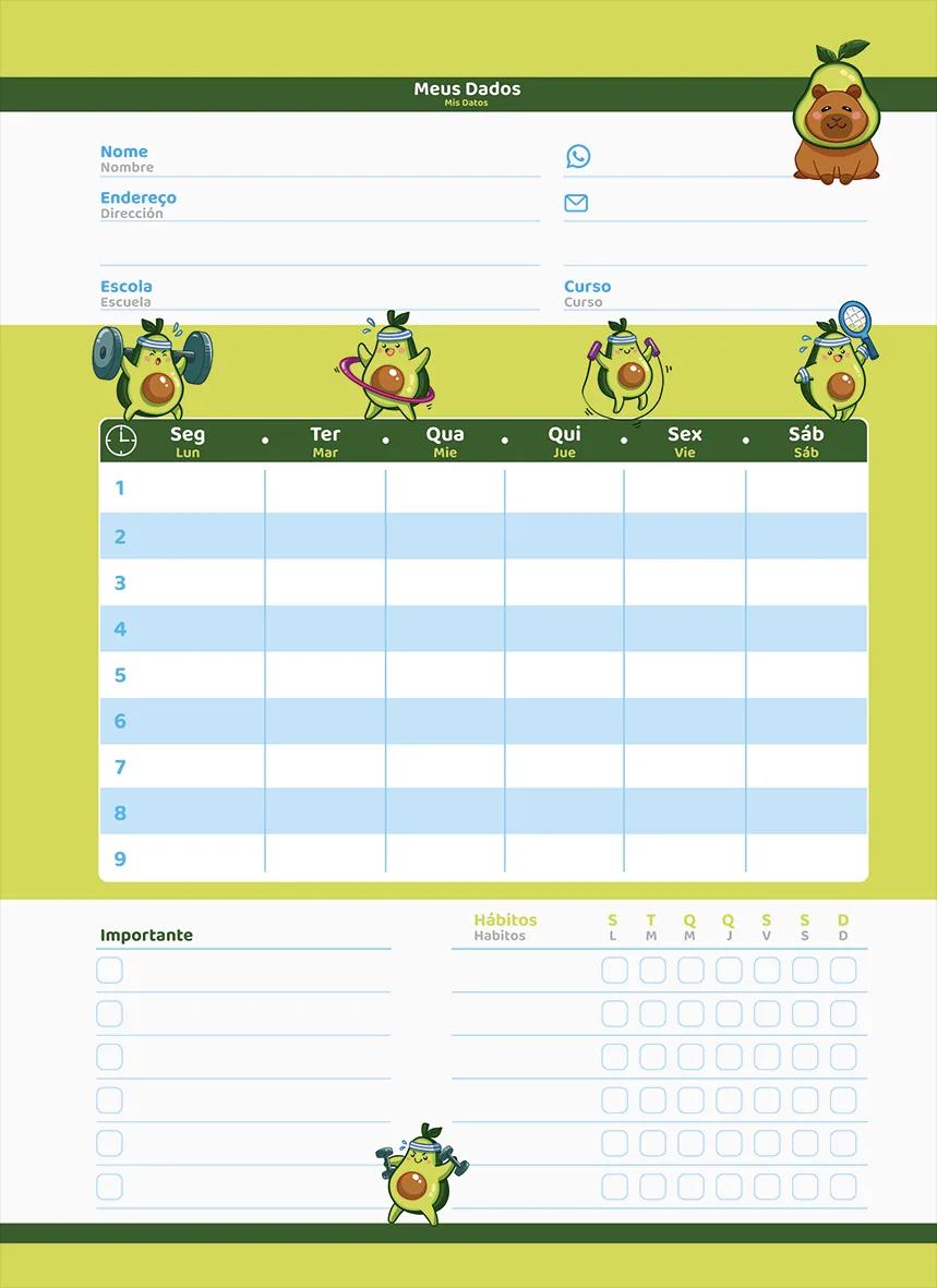 CADERNO ESPIRAL UNIVERSITÁRIO CAPA DURA 01 MATÉRIA 80 FOLHAS - AVOCADO — miniatura 8