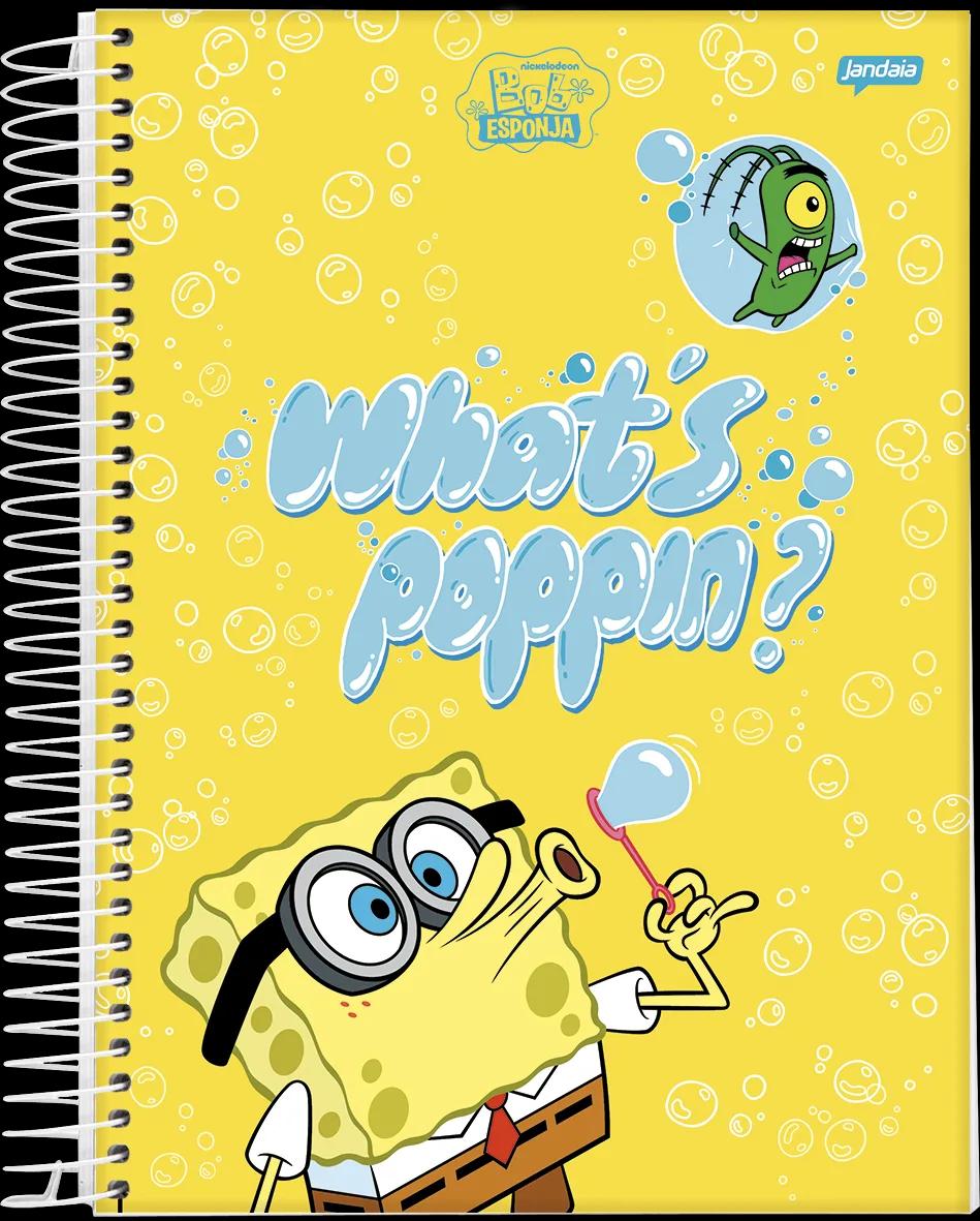 CADERNO ESPIRAL CAPA DURA 1/4 80 FOLHAS - BOB ESPONJA — miniatura 2