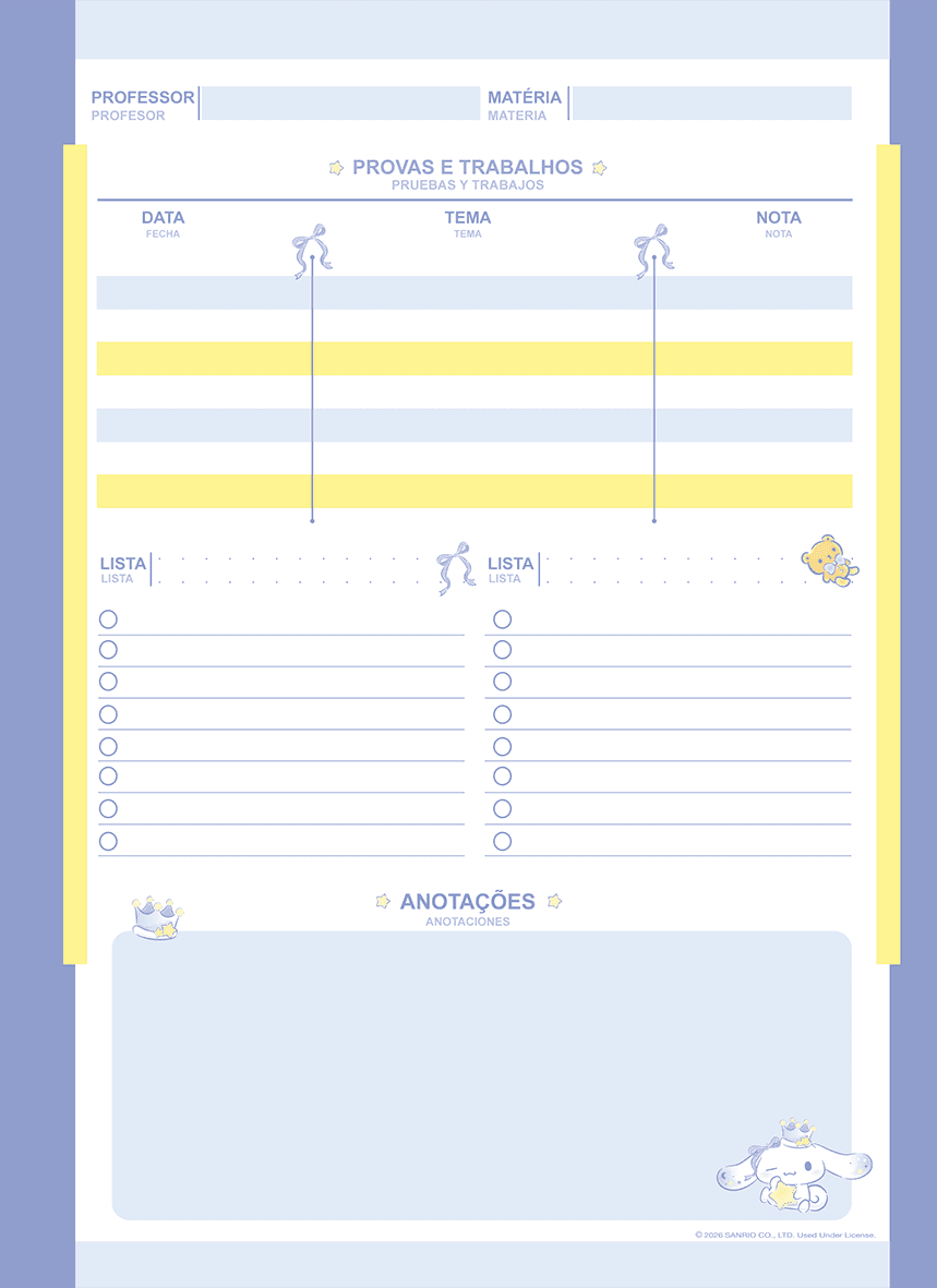 CADERNO ESPIRAL UNIVERSITÁRIO CAPA DURA 01 MATÉRIA 80 FOLHAS - CINNAMOROLL — miniatura 6