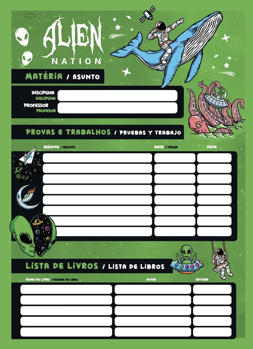 CADERNO ESPIRAL UNIVERSITÁRIO CAPA DURA 15 MATÉRIAS 240 FOLHAS - ALIEN NATION — miniatura 5
