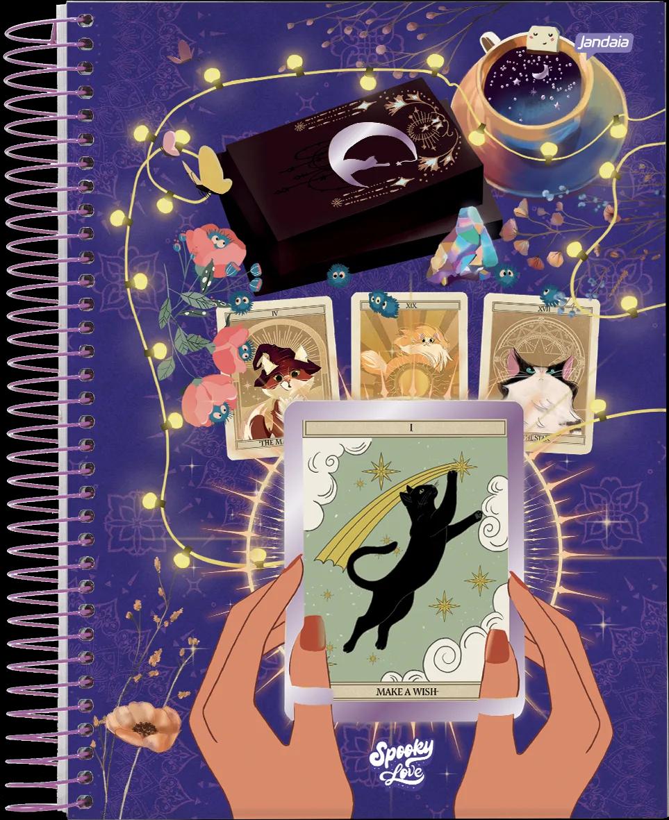 CADERNO ESPIRAL UNIVERSITÁRIO CAPA DURA 01 MATÉRIA 80 FOLHAS - SPOOKY LOVE