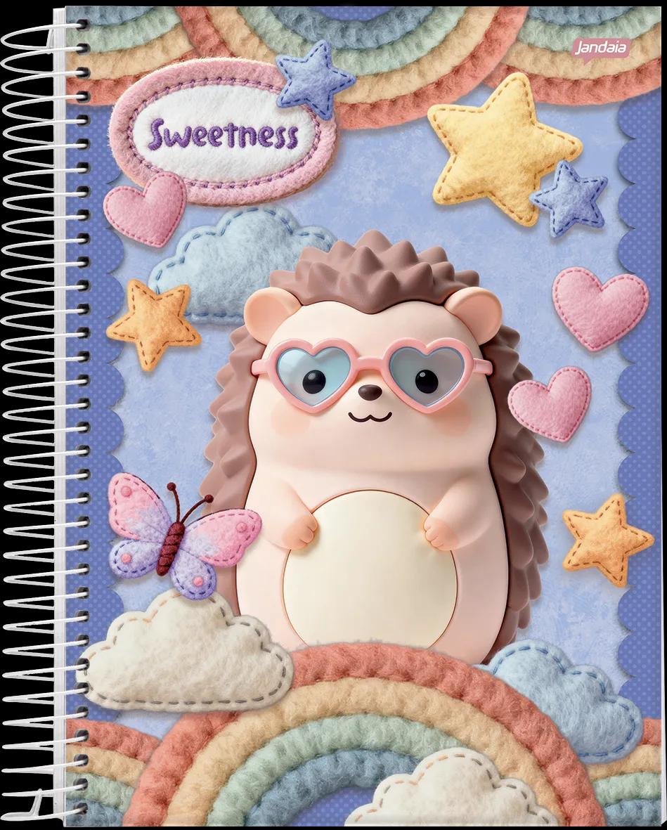 CADERNO ESPIRAL UNIVERSITÁRIO CAPA DURA 01 MATÉRIA 80 FOLHAS - SWEETNESS — miniatura 2
