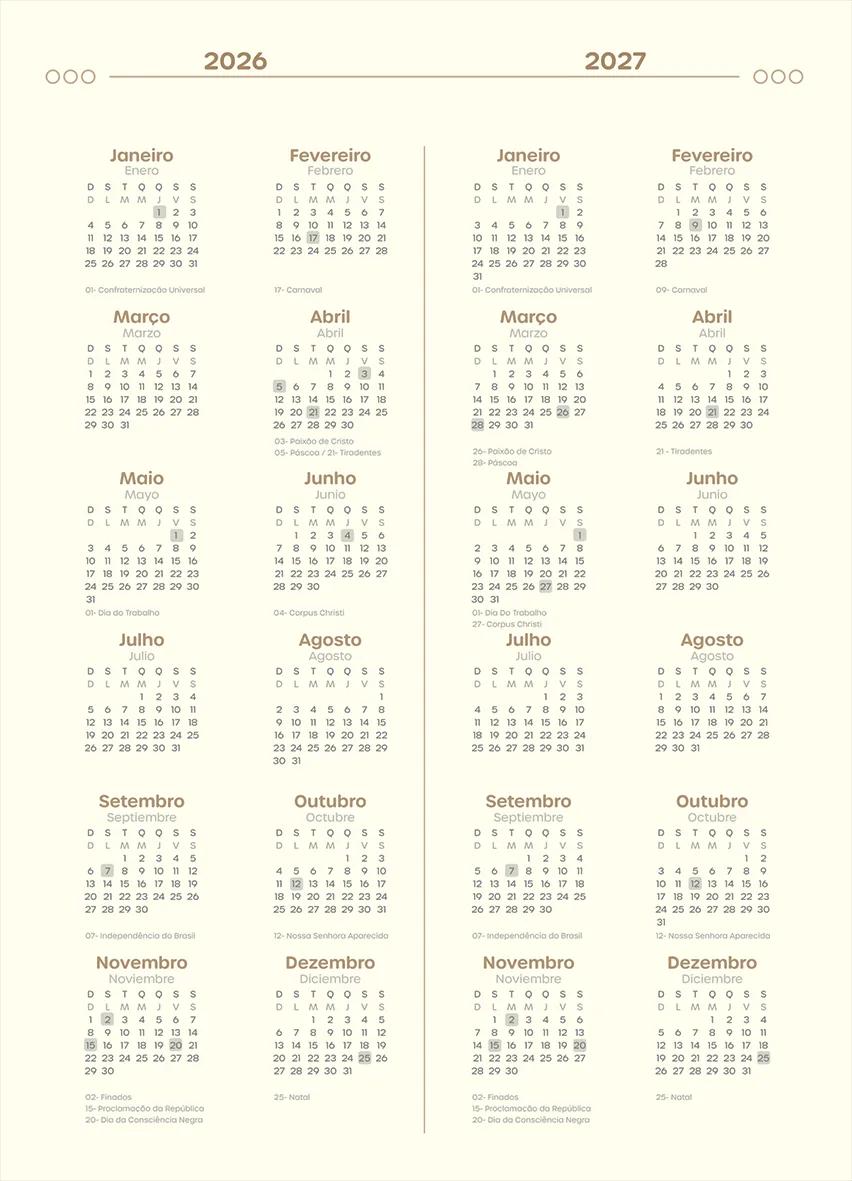 AGENDA DIARIA BROCHURA 190X248MM 20 FOLHAS - LA CREME — miniatura 4