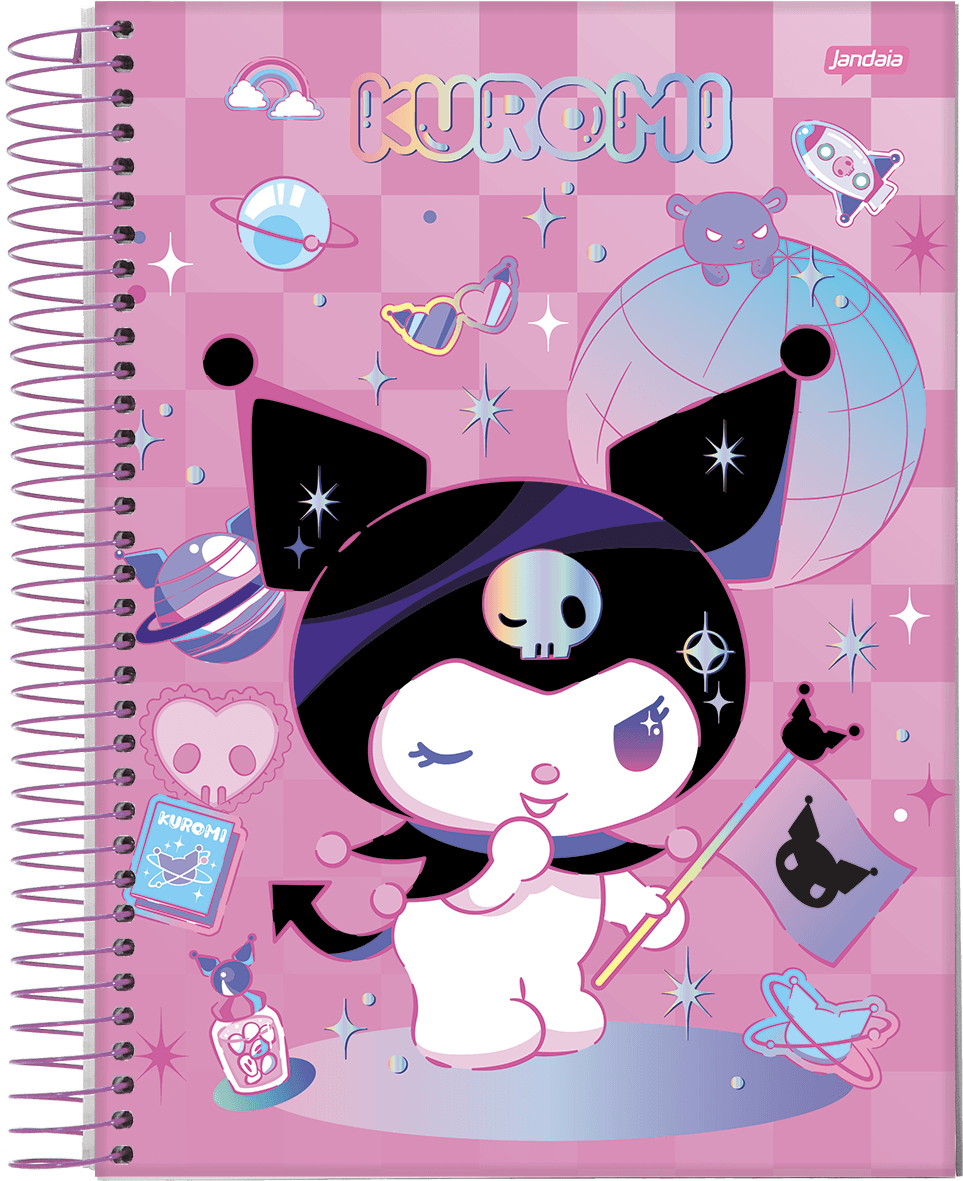 CADERNO ESPIRAL CAPA DURA 01 MATÉRIA COLLEGE - KUROMI