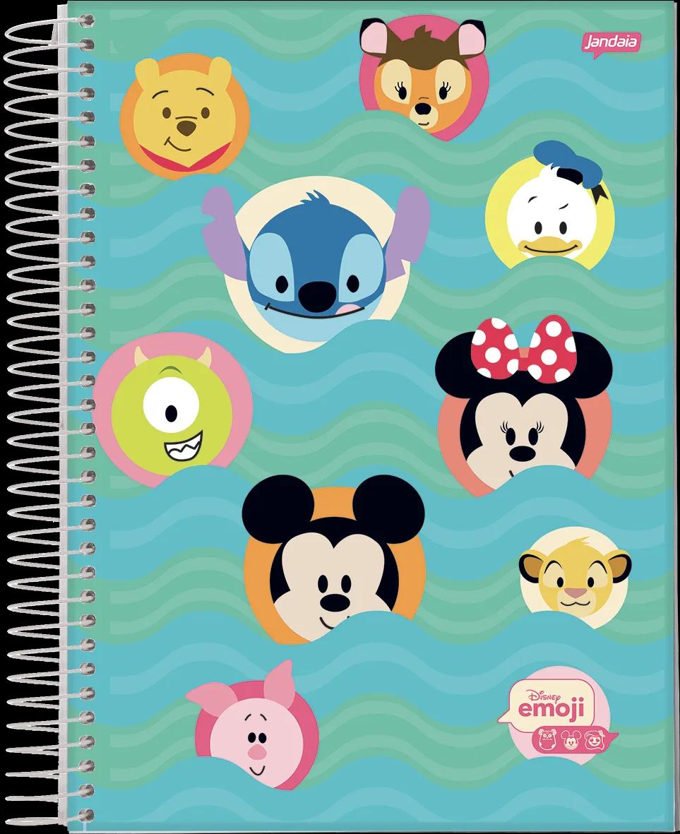 CADERNO ESPIRAL UNIVERSITÁRIO CAPA DURA 10 MATÉRIAS 160 FOLHAS - DISNEY EMOJI
