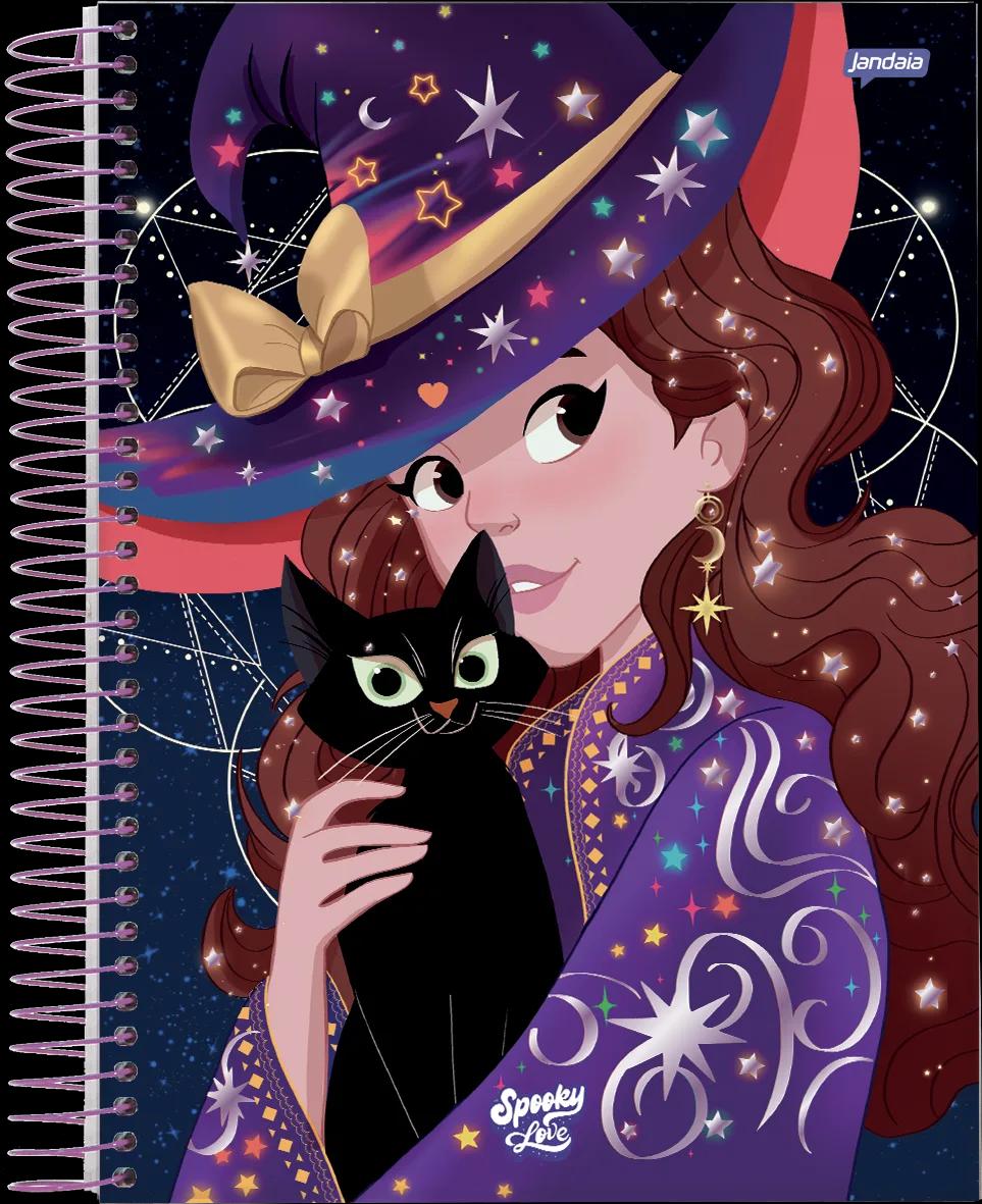 CADERNO ESPIRAL UNIVERSITÁRIO CAPA DURA 15 MATÉRIAS 240 FOLHAS - SPOOKY LOVE — miniatura 2