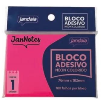 BLOCO ADESIVO 76x102 PINK 100 FOLHAS - JANNOTES