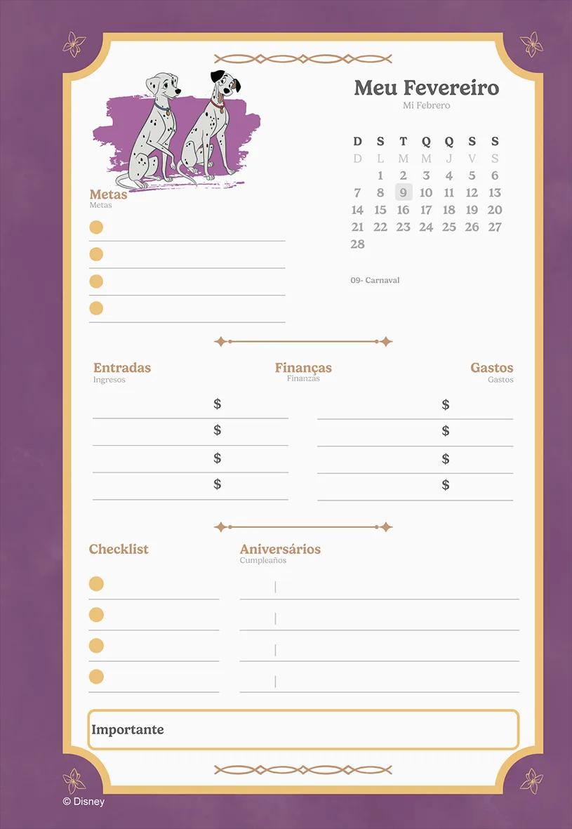 AGENDA DIARIA LOMBADA QUADRADA 138X200MM - DISNEY CLASSICOS — miniatura 6