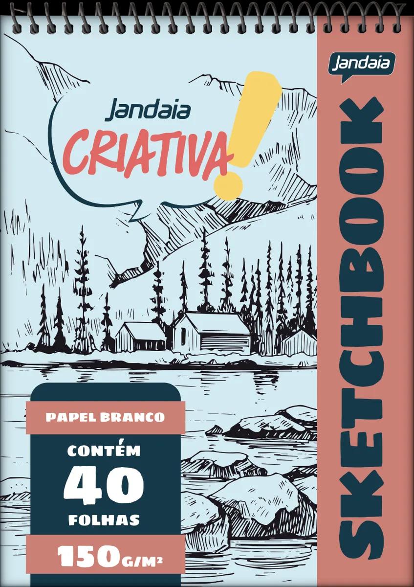 CADERNO ESPIRAL TOPO CAPA DURA SKETCHBOOK 40 FOLHAS - JANDAIA CRIATIVA