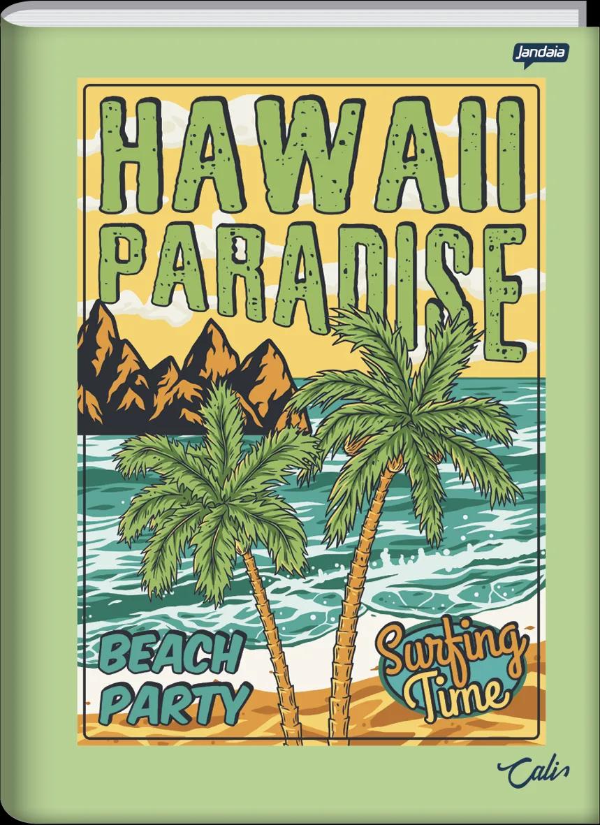 CADERNO BROCHURA UNIVERSITÁRIO CAPA DURA 96 FOLHAS -  CALI E MALIBU