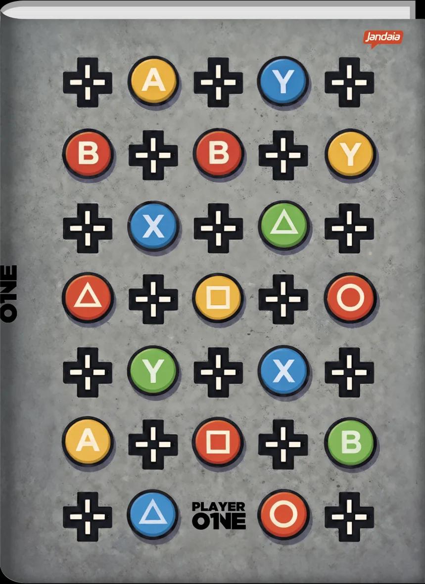 CADERNO BROCHURA UNIVERSITÁRIO CAPA DURA 80 FOLHAS -  PLAYER ONE — miniatura 3