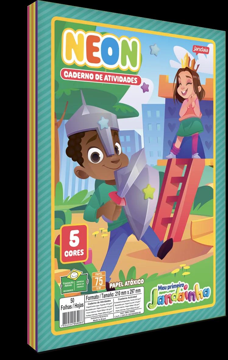 PAPEL NEON A4 50 FOLHAS - MEU PRIMEIRO JANDAINHA