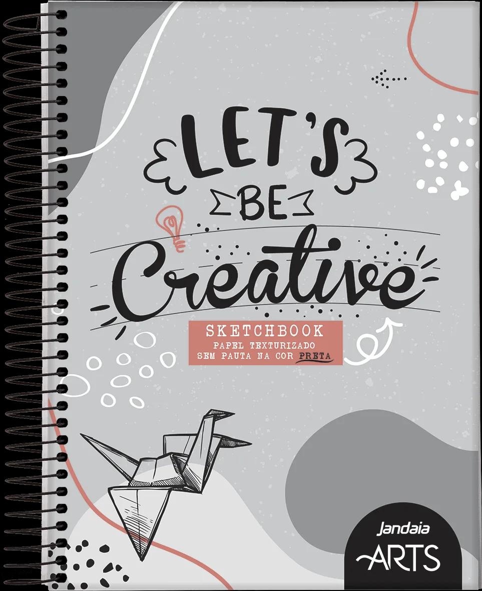 CADERNO ESPIRAL CAPA DURA SKETCHBOOK PRETO 80 FOLHAS - JANDAIA ARTS