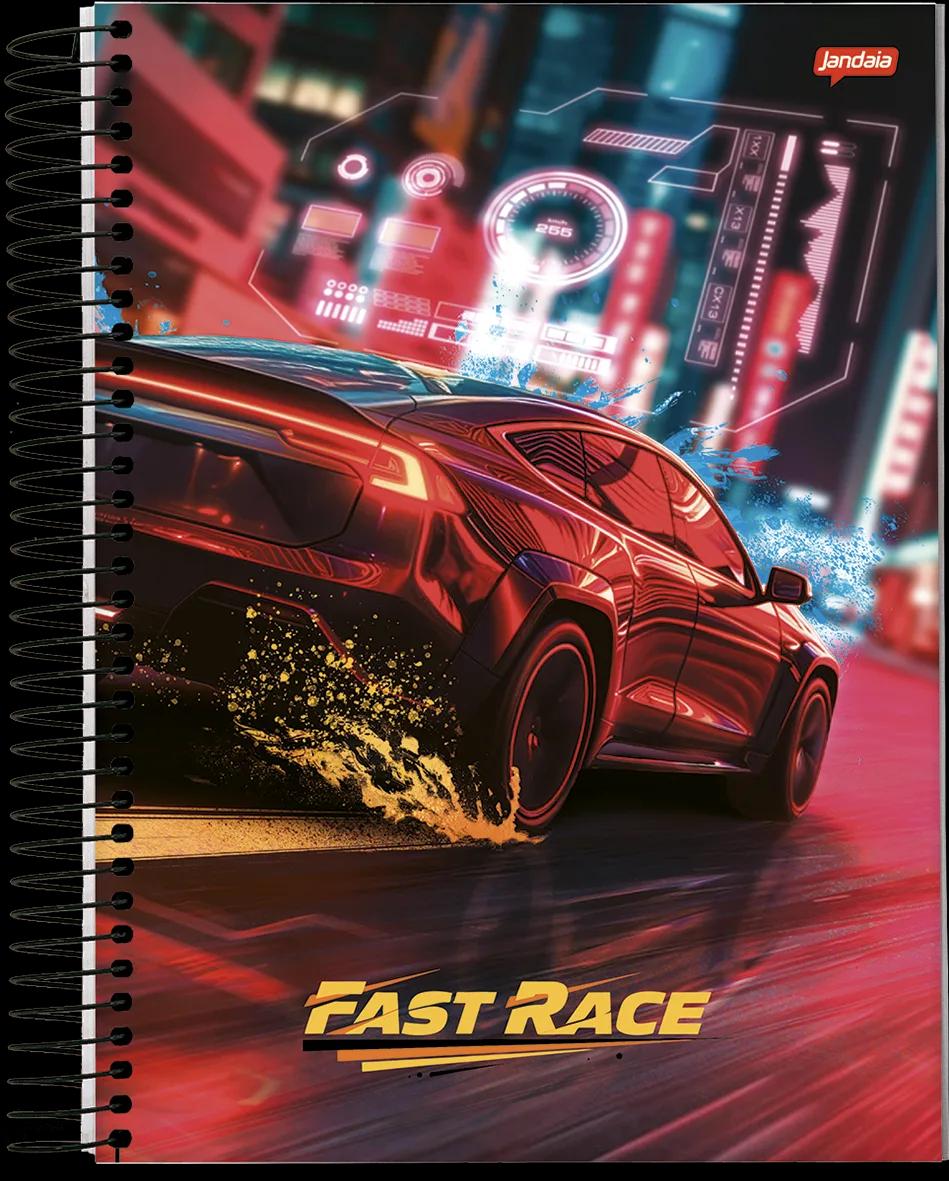 CADERNO ESPIRAL 1/4 CAPA DURA 80 FOLHAS - FAST RACE — miniatura 3