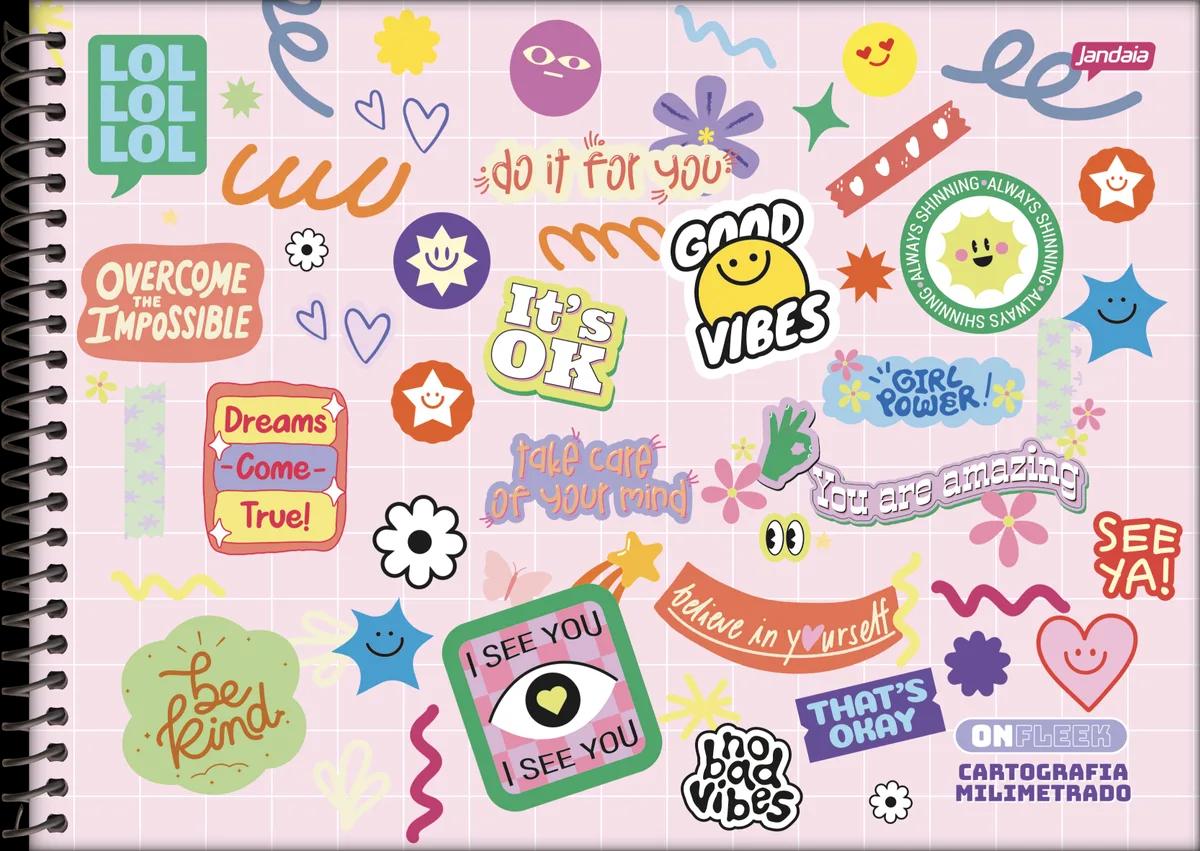 CADERNO ESPIRAL CAPA DURA 80 FOLHAS CARTOGRAFIA MILIMETRADO -  ON FLEEK — miniatura 2