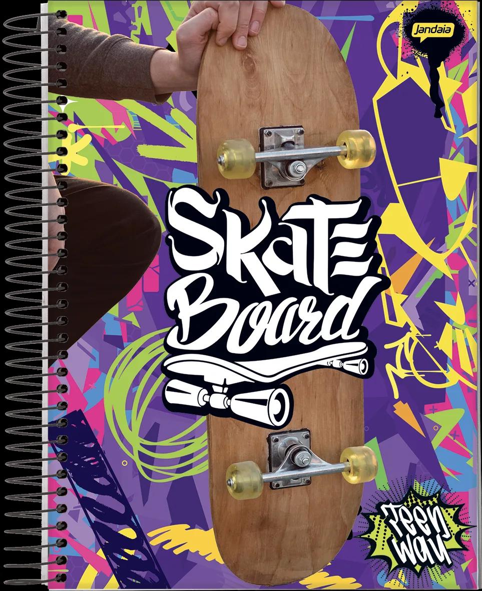 CADERNO ESPIRAL 1/4 CAPA DURA 96 FOLHAS - TEEN WAY — miniatura 3