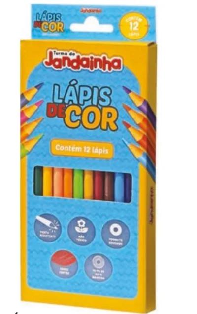 LAPIS DE COR 12 CORES MADEIRA - TURMA DO JANDAINHA