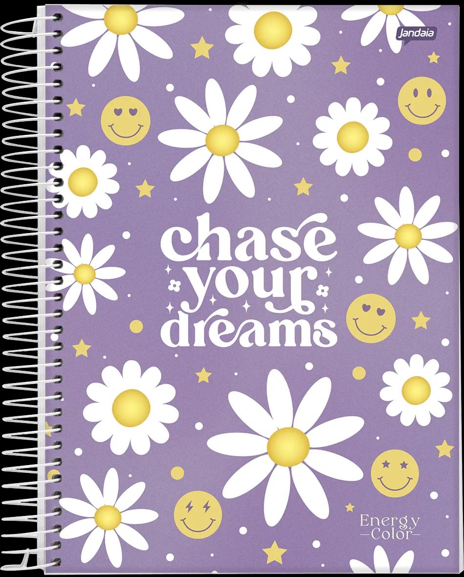 CADERNO ESPIRAL UNIVERSITÁRIO CAPA DURA 15 MATÉRIAS 240 FOLHAS - ENERGY COLOR