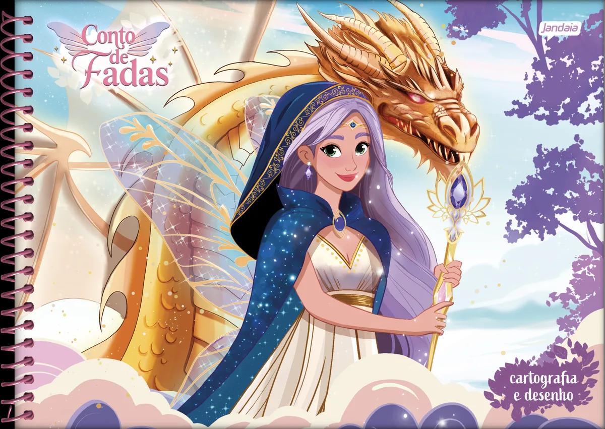 CADERNO ESPIRAL CAPA DURA 80 FOLHAS CARTOGRAFIA - CONTO DE FADAS