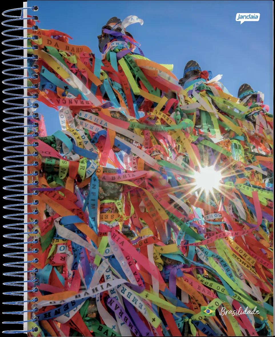 CADERNO ESPIRAL 1/4 CAPA FLEXÍVEL 48 FOLHAS - BRASILIDADE — miniatura 3