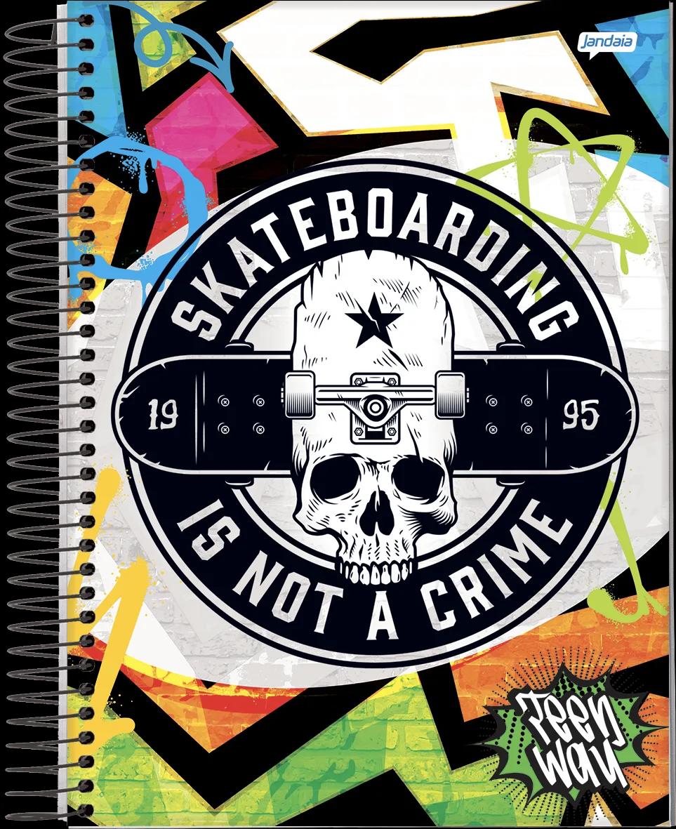 CADERNO ESPIRAL 1/4 CAPA DURA 200 FOLHAS - TEEN WAY