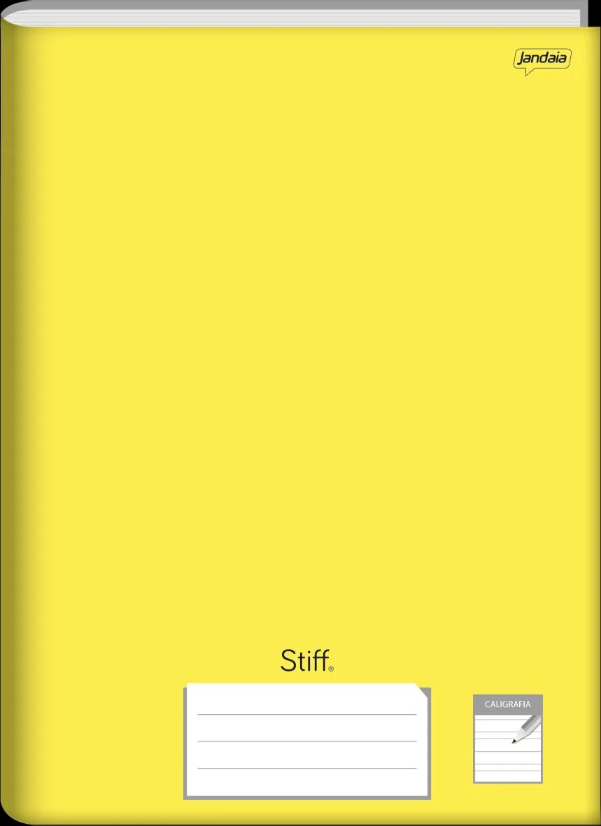 CADERNO BROCHURA CAPA DURA 1/4 CALIGRAFIA AMARELO 96 FOLHAS - STIFF