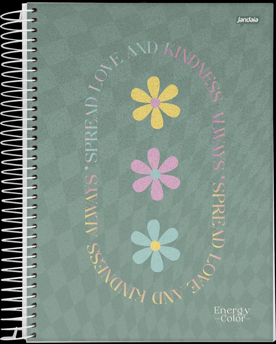 CADERNO ESPIRAL UNIVERSITÁRIO CAPA DURA 01 MATÉRIA 80 FOLHAS -  ENERGY COLOR