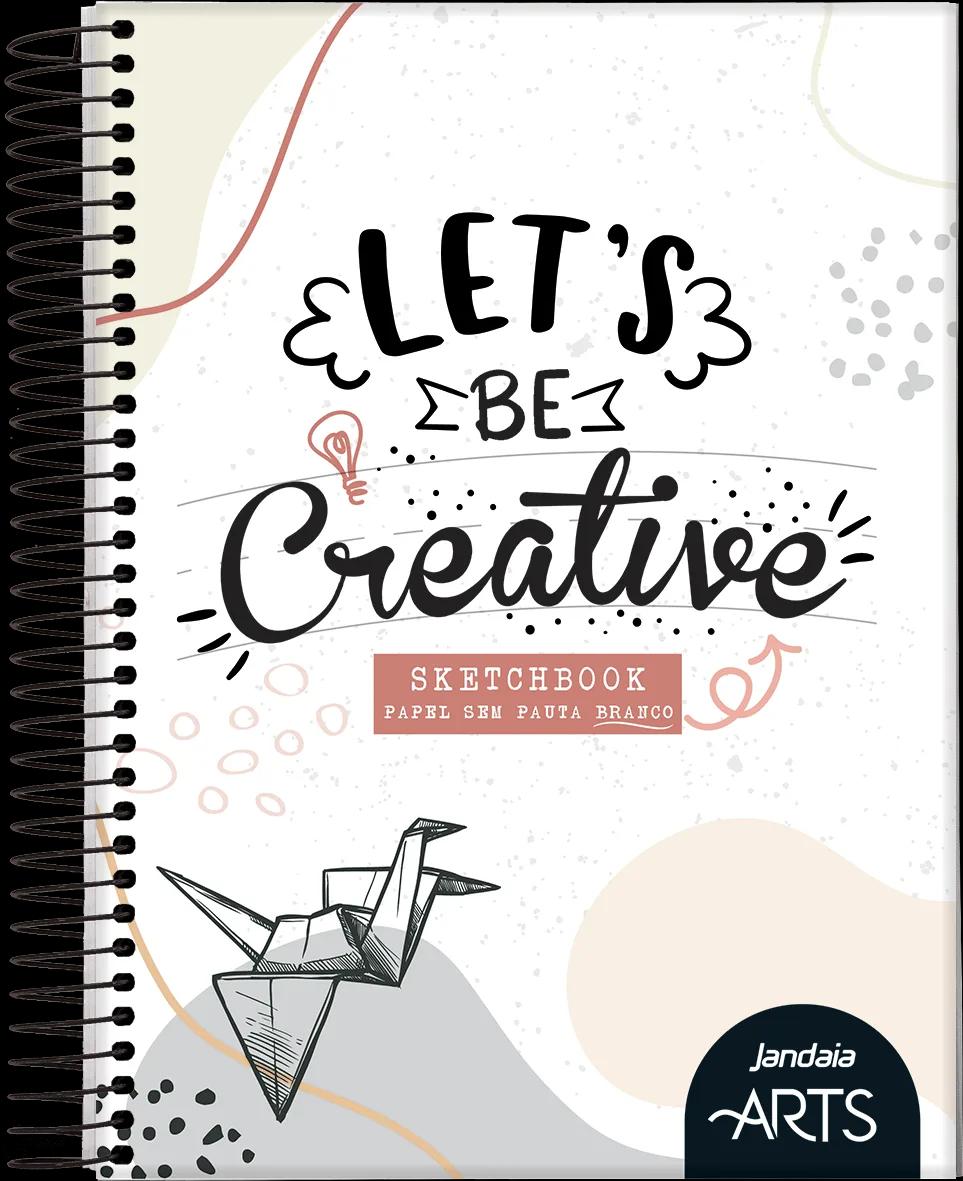 CADERNO ESPIRAL CAPA DURA SKETCHBOOK BRANCO 80 FOLHAS - JANDAIA ARTS