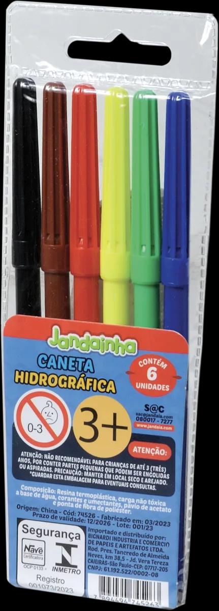 CANETA HIDROGRAFICA 6 CORES - JANDAINHA