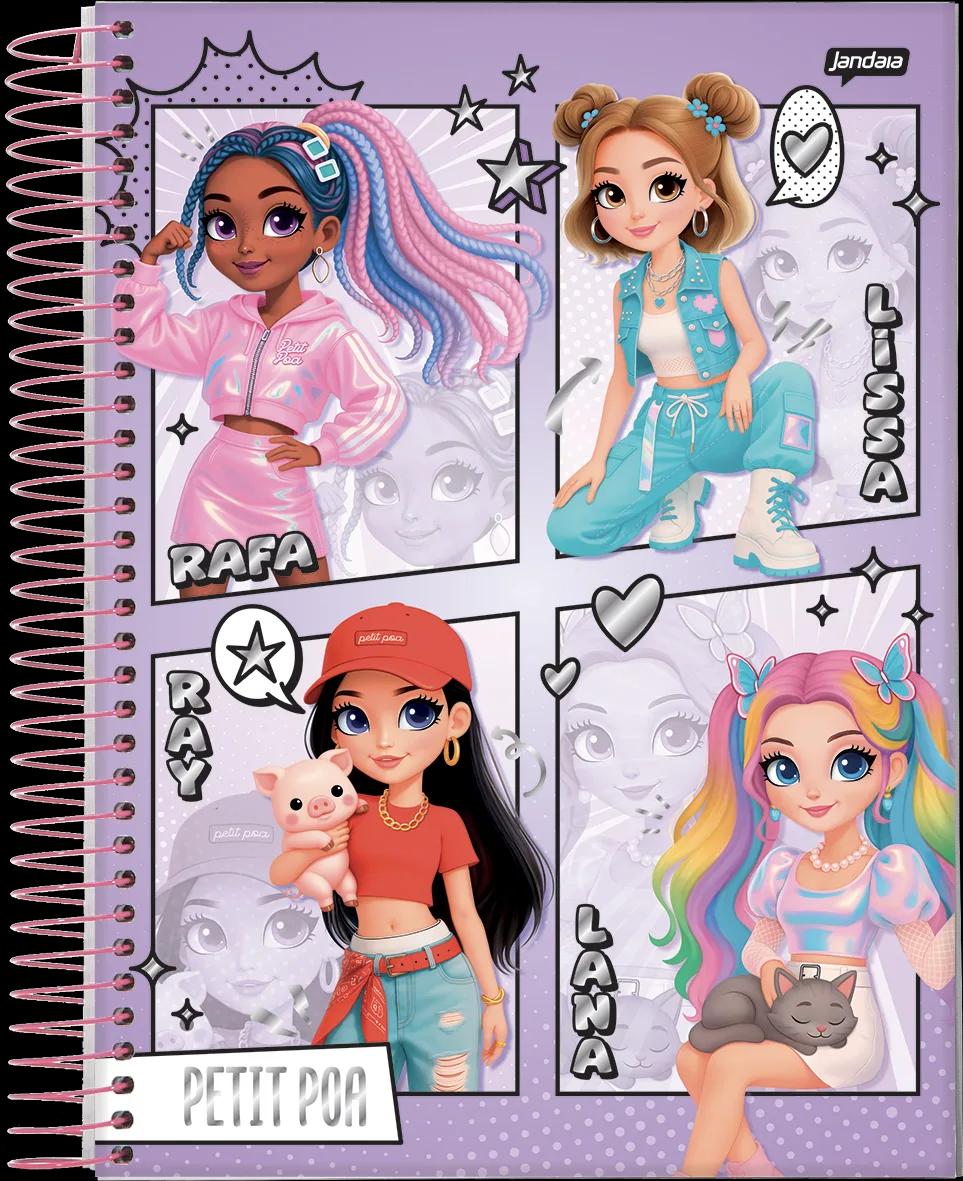 CADERNO ESPIRAL UNIVERSITÁRIO CAPA DURA 10 MATÉRIAS 160 FOLHAS - PETIT POÁ — miniatura 4